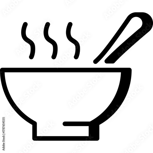 Bowl of soup, vector icon