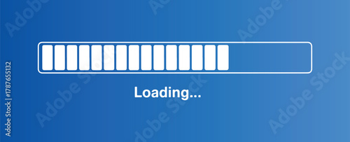 Simple Loading Bar Progress Design on Blue Background