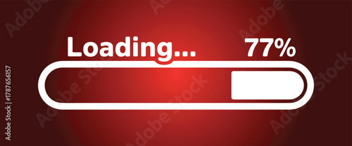 Red Gradient Loading Progress at 77%