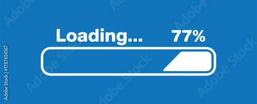 Loading Progress at 77%. Web Page Loading Progress Indicator