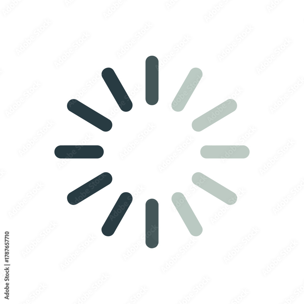 Obraz premium Loading bar progress icon. rotating radial bar progress indicator symbol, vector Illustration