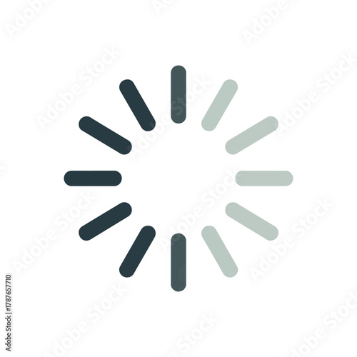 Loading bar progress icon.  rotating radial bar progress indicator symbol, vector Illustration