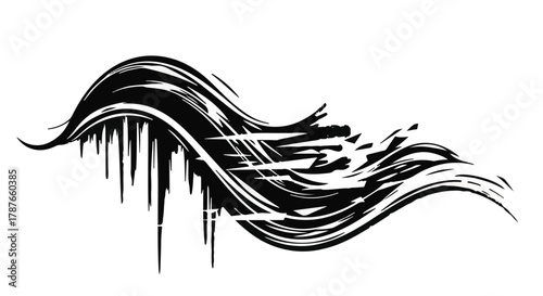 Abstract dynamic brush stroke evoking movement and energy