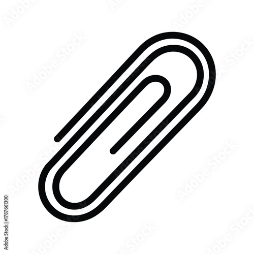 Paperclip Office Attachment Icon Vector: Outline, Document, School