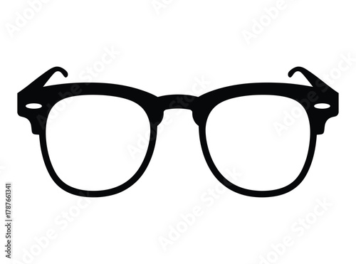 Clubmaster Glasses Vector Silhouette: Retro Eyewear, Fashion Icon
