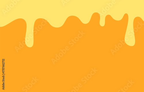 Spilled Melted Cheese Drip. Creamy Cheese Splash Vector Design. Dripping Liquid Cheese. Great for digital ads, packaging layouts, restaurant menus, and pizza graphics
