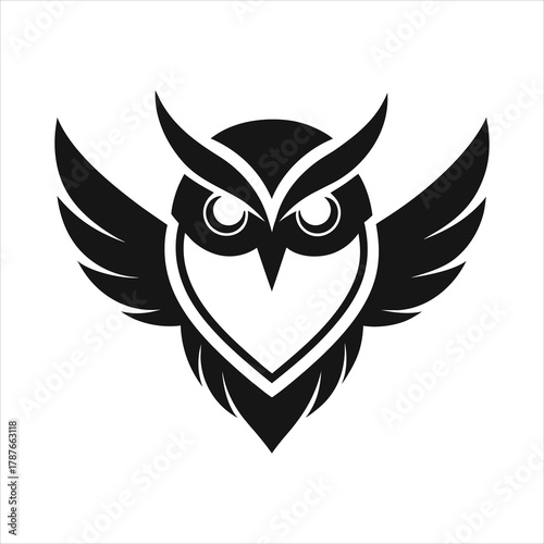 Owl Wing Fold Silhouette Icon