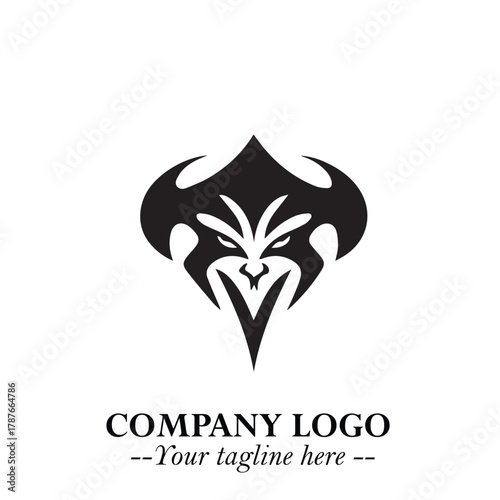 Head of Dracula Logo Symbol in Black on the White Background with Horror Minimal Vector Design