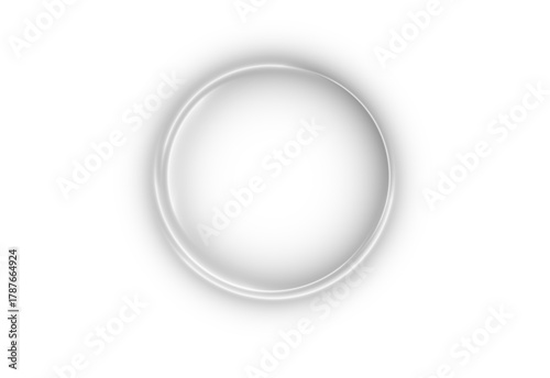 Minimal glowing white circle PNG with subtle gradient tone. Clean round outline perfect for elegant compositions. Use in futuristic or modern art design.