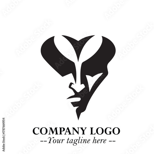 Head of Dracula Logo Symbol in Black on the White Background with Horror Minimal Vector Design