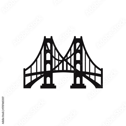 Isolated graphic of bridge on white, an architectural marvel showcasing iconic structure. Isolated graphic embodies architectural elegance, highlighting meticulous design, engineering ingenuity,