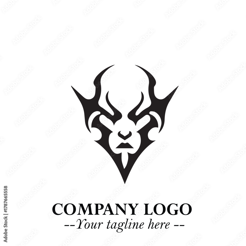 Fototapeta premium Head of Dracula Logo Symbol in Black on the White Background with Horror Minimal Vector Design