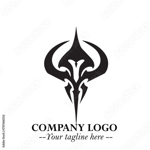 Head of Dracula Logo Symbol in Black on the White Background with Horror Minimal Vector Design