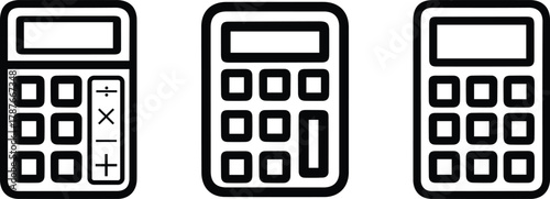 Mathematical Calculation, Accounting, Finance, and Education Line Art Symbols