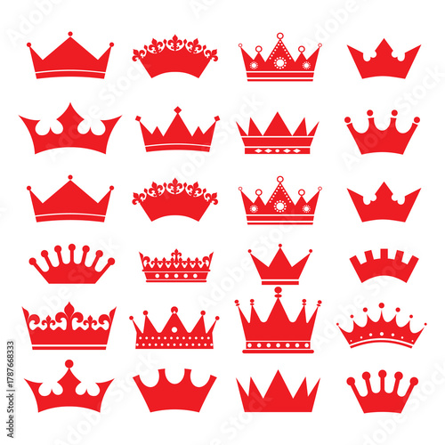 Collection of Elegant Royal Crown Silhouettes