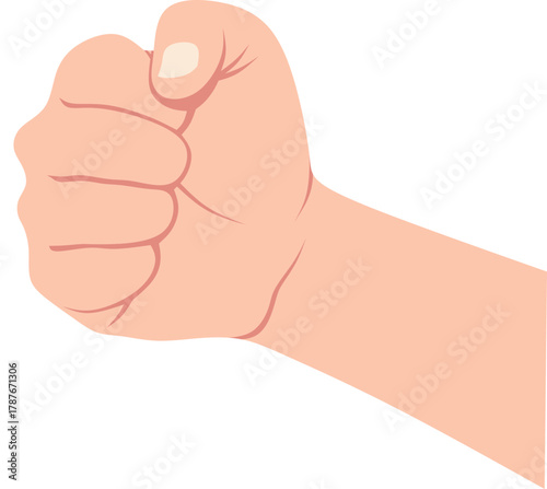 Clenched fist gesture illustration