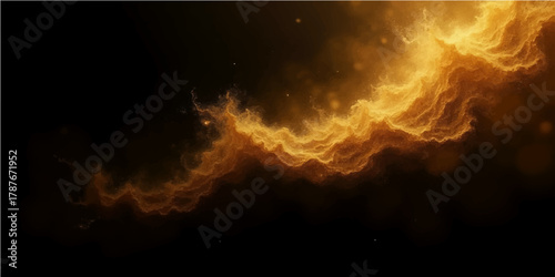 Fiery explosion with smoke and flames against a dark sky, an abstract of intense red and orange heat and energy
