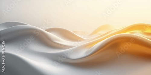 Luxury flowing golden silk and pink satin texture wave design backdrop