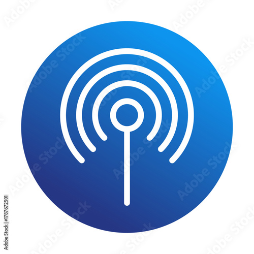 Wireless Hotspot Flat Colored Icon for Mobile Internet and WiFi Connection