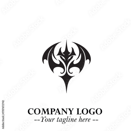 Head of Dracula Logo Symbol in Black on the White Background with Horror Minimal Vector Design