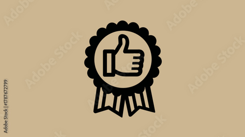 Premium Quality Thumbs Up Badge Icon - Excellent Service, Best Choice, Recommended Approval Symbol