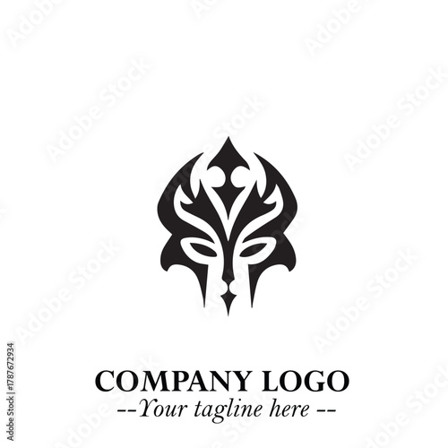 Head of Dracula Logo Symbol in Black on the White Background with Horror Minimal Vector Design