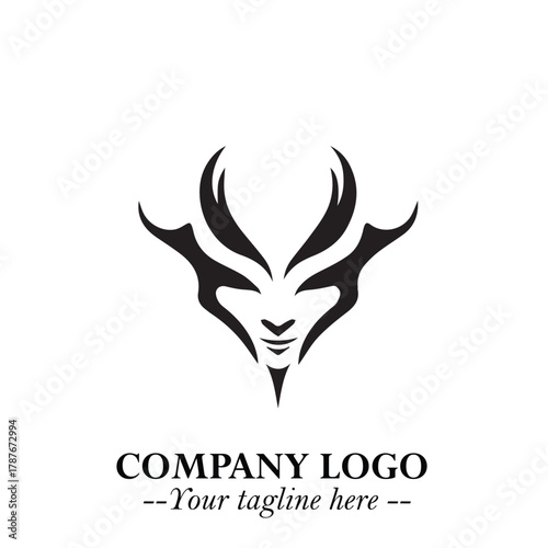 Head of Dracula Logo Symbol in Black on the White Background with Horror Minimal Vector Design