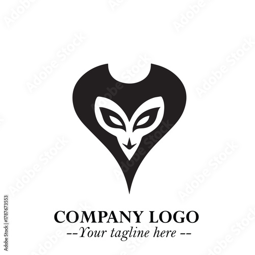 Head of Dracula Logo Symbol in Black on the White Background with Horror Minimal Vector Design