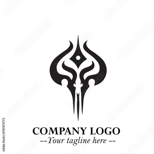 Head of Dracula Logo Symbol in Black on the White Background with Horror Minimal Vector Design