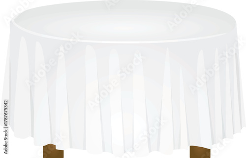 Satin dining table. vector illustration