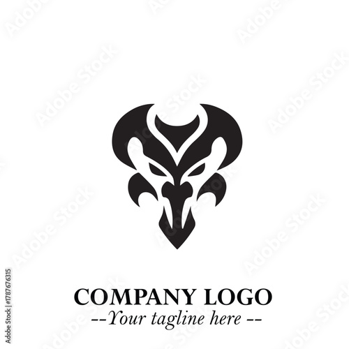 Head of Dracula Logo Symbol in Black on the White Background with Horror Minimal Vector Design