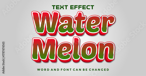 Water melon editable text effect