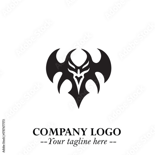 Head of Dracula Logo Symbol in Black on the White Background with Horror Minimal Vector Design