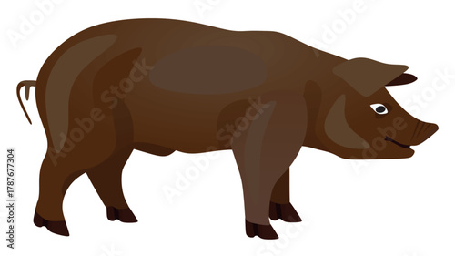 White pig isolated. vector illustration	