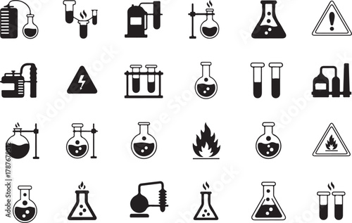 chemistry lab equipment icons