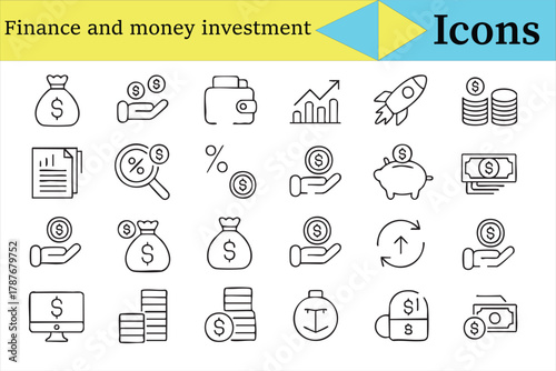 modern line art for business and financial design