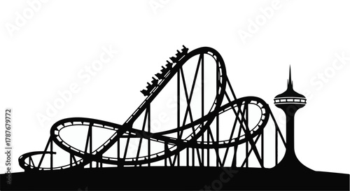 Thrilling roller coaster ride with passengers enjoying the exhilarating adventure