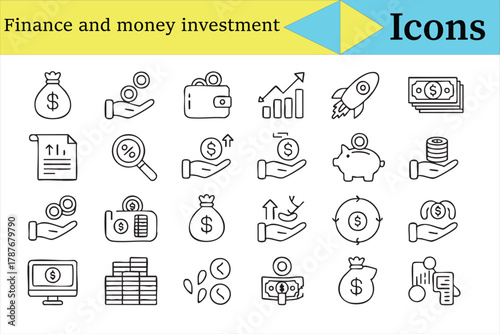 Currency, wealth, and transaction icons