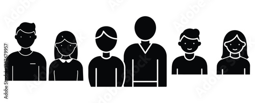 couple silhouette front silhouette Valentine icon set,Black color simple Vector icons