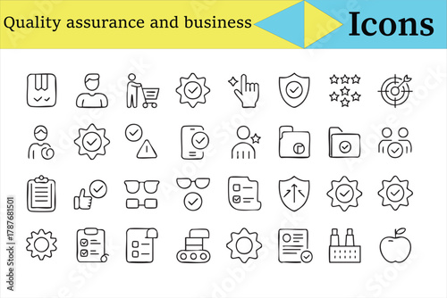 Quality assurance and control icons