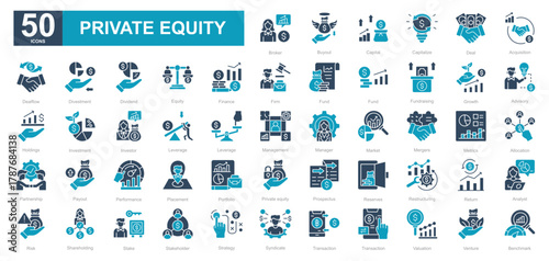 Private equity dualtone iconset