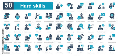 Hard skills dualtone iconset