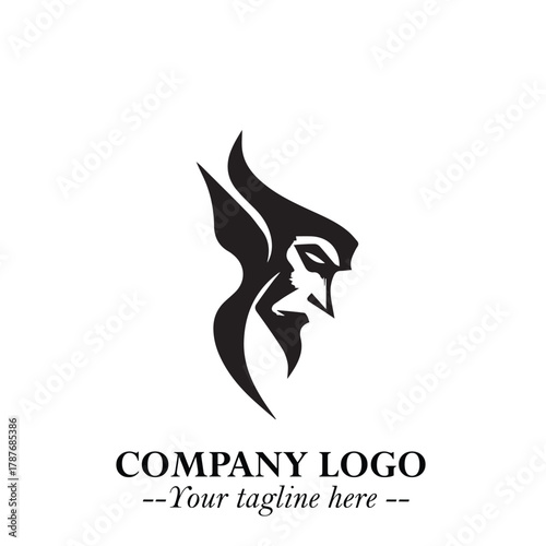 Head of Dracula Logo Symbol in Black on the White Background with Horror Minimal Vector Design