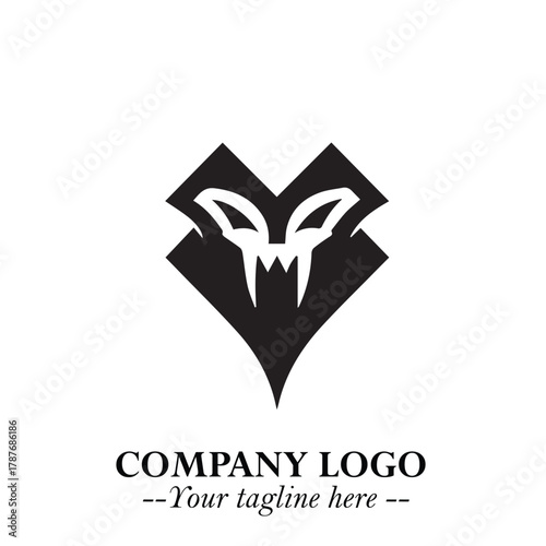 Head of Dracula Logo Symbol in Black on the White Background with Horror Minimal Vector Design