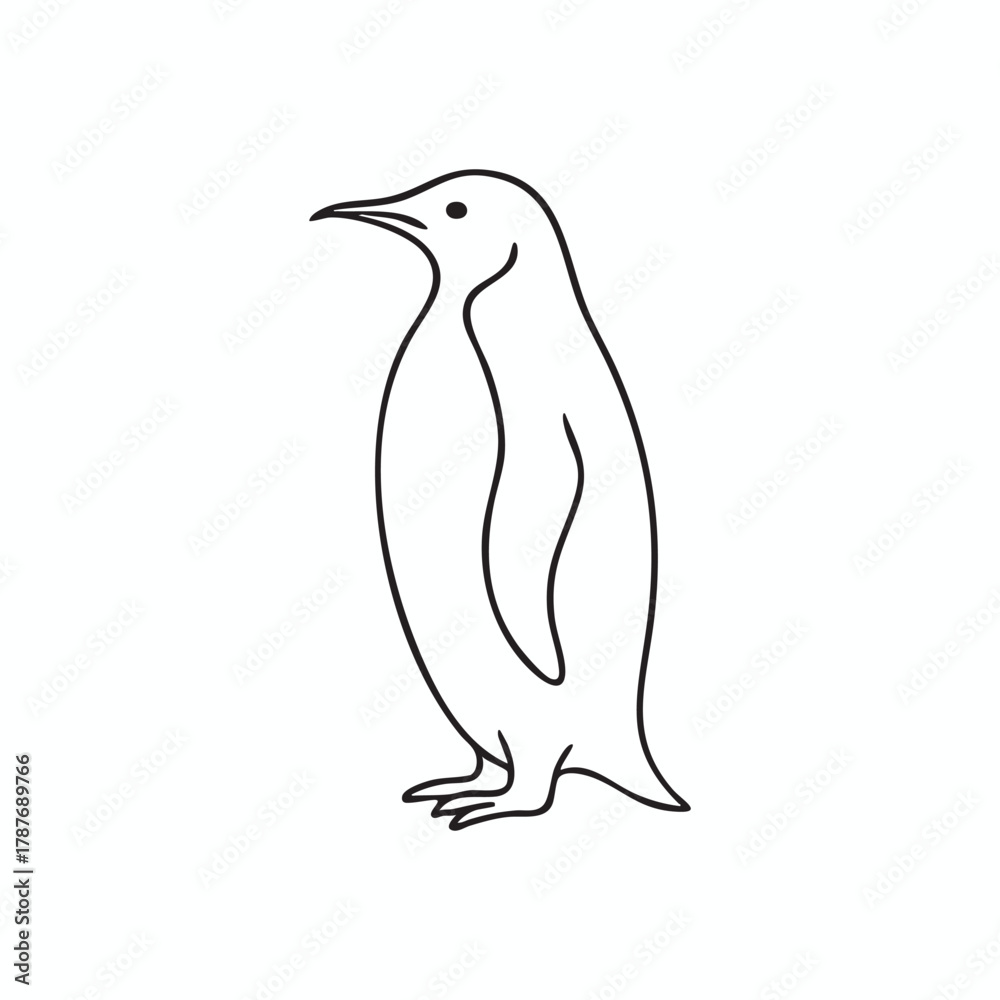 Obraz premium Penguin line drawing