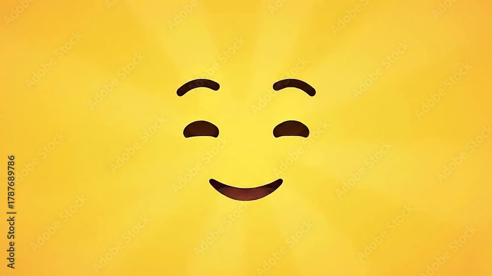 Laughing face emoji with tears on a solid yellow background. Cute animated emoticon expressing joy and laughter — humor fun reaction for chats, comments, and social media.