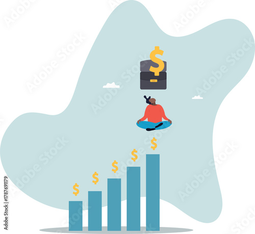 Investment growth, compound interest or dividend investing, profit earning from stock market, pension fund or saving,about a man and his life.