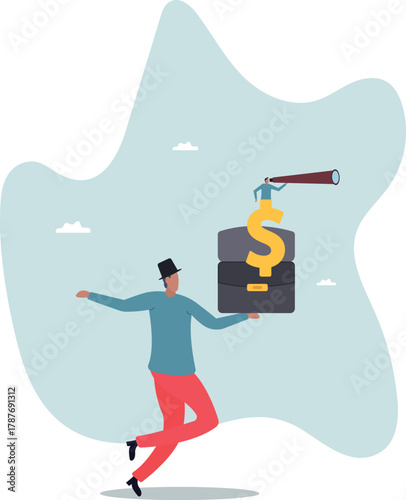 Vision for global financial or economy, business opportunity or investment forecast .about a man and his life.Vision for global financial or economy, business opportunity or investment forecast .about