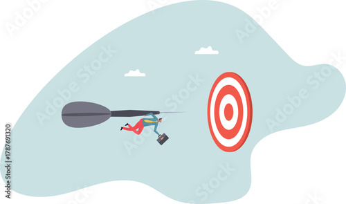 Focus on business goal, reaching target or achievement, achieve business objective or purpose, motivation to success .about a man and his life.