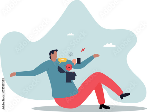 Negative thinking bad attitude cause of failure or fear, depression and sadness, emotional or mental problem,.about a man and his life.